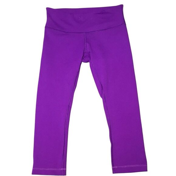 Lululemon Wunder Under Purple Crop Leggings — Size 6 - Picture 3 of 10